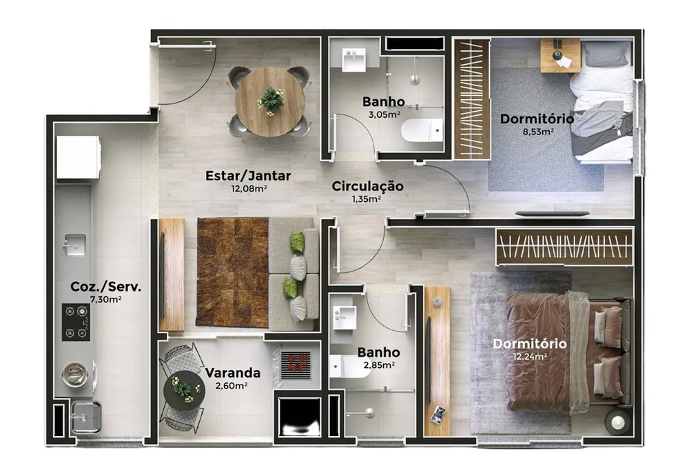 Apartamento, 2 quartos, 67 m² - Foto 12