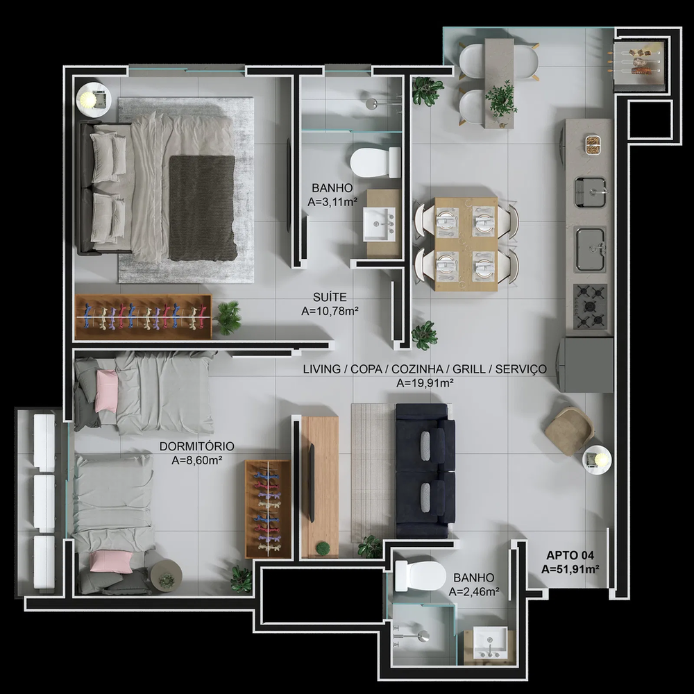 Apartamento, 1 quarto, 37 m² - Foto 1