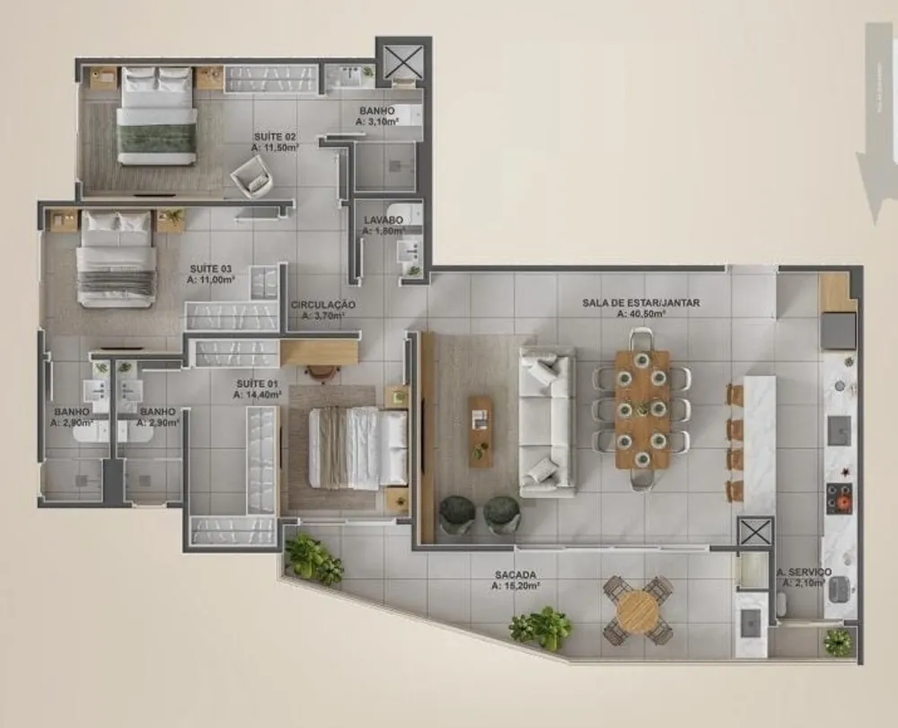 Apartamento, 2 quartos, 84 m² - Foto 8