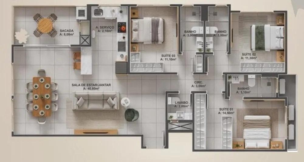 Apartamento, 2 quartos, 84 m² - Foto 7