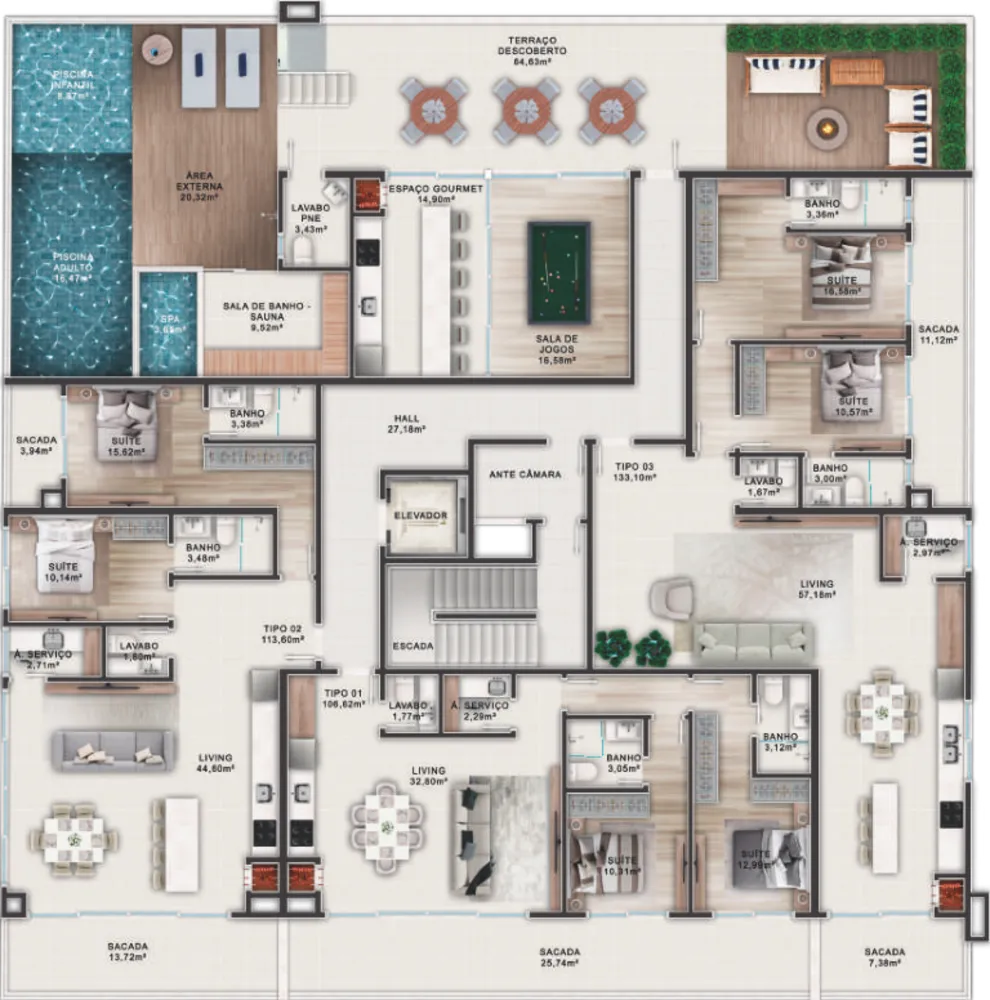 Apartamento, 2 quartos, 126 m² - Foto 12