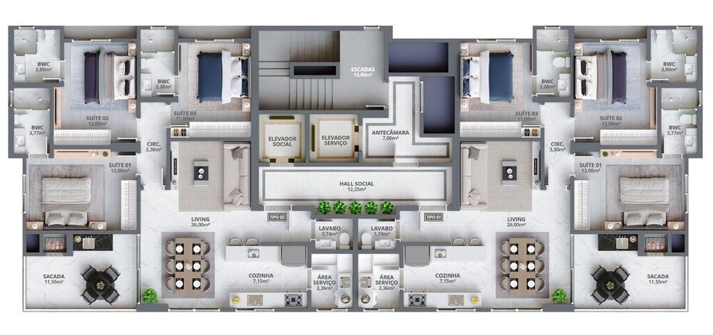 Apartamento, 3 quartos, 114 m² - Foto 5