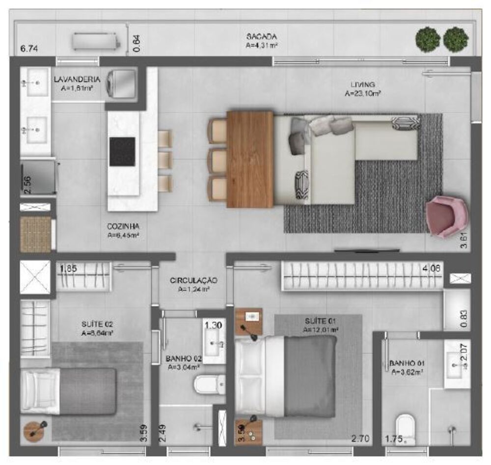 Apartamento, 2 quartos, 81 m² - Foto 7