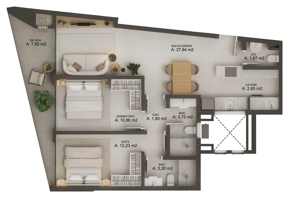Apartamento, 1 quarto, 39 m² - Foto 7