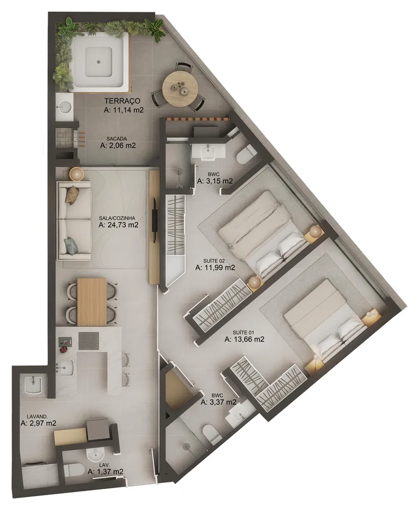 Apartamento, 1 quarto, 39 m² - Foto 4