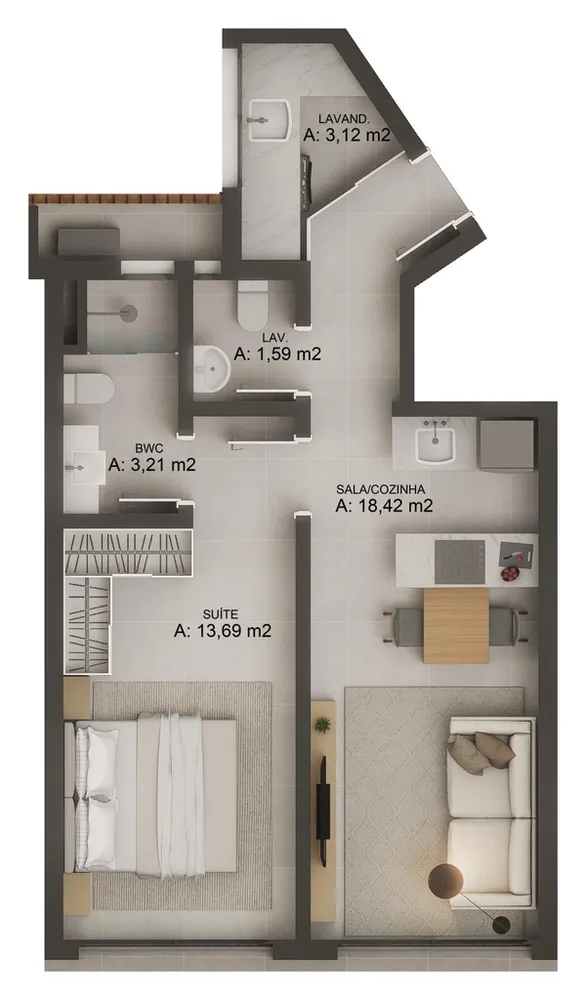 Apartamento, 1 quarto, 39 m² - Foto 5