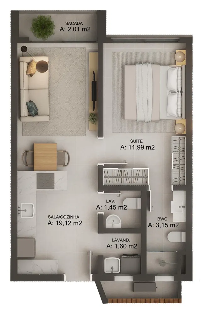 Apartamento, 1 quarto, 39 m² - Foto 6