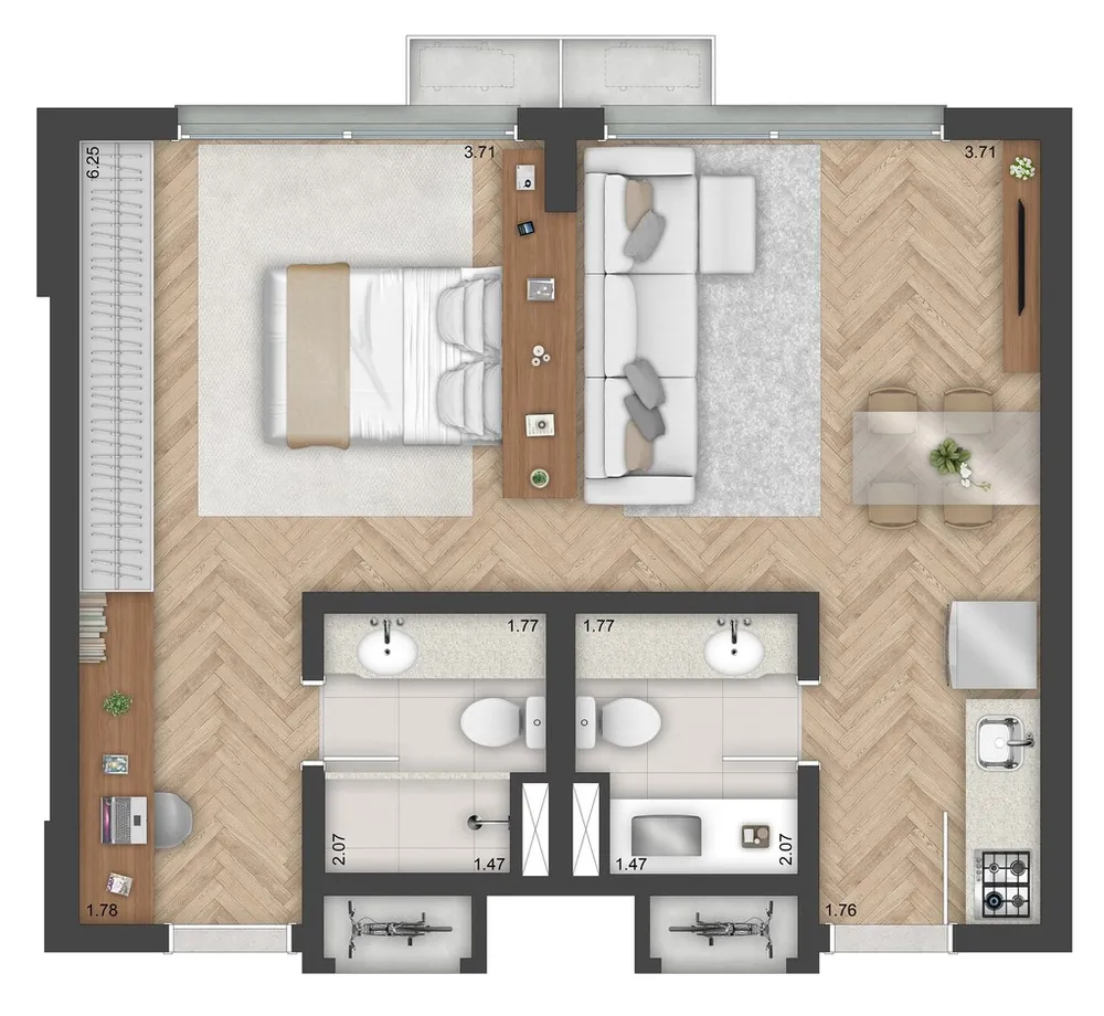 Apartamento, 1 quarto, 27 m² - Foto 19