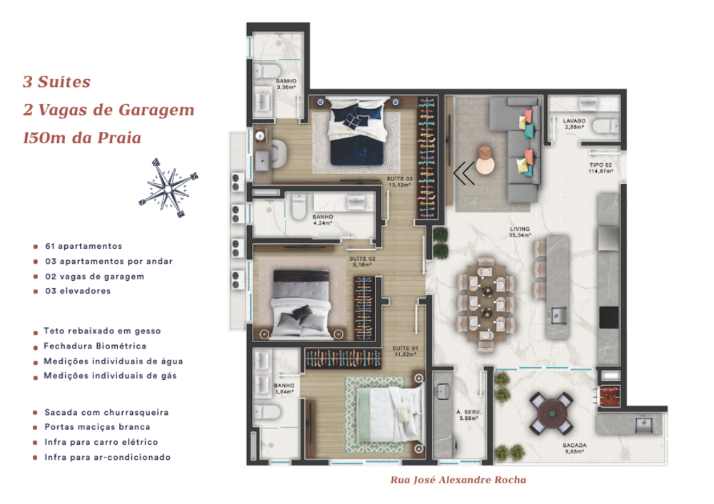 Cobertura, 3 quartos, 179 m² - Foto 4