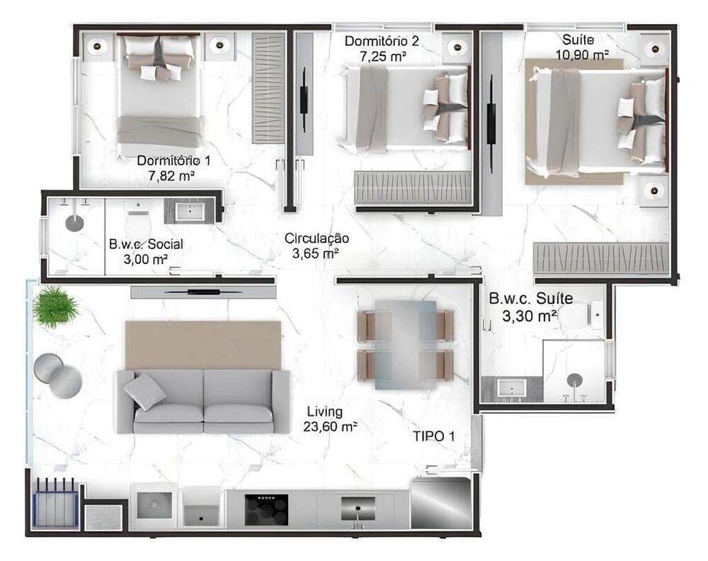 Apartamento, 3 quartos, 69 m² - Foto 12