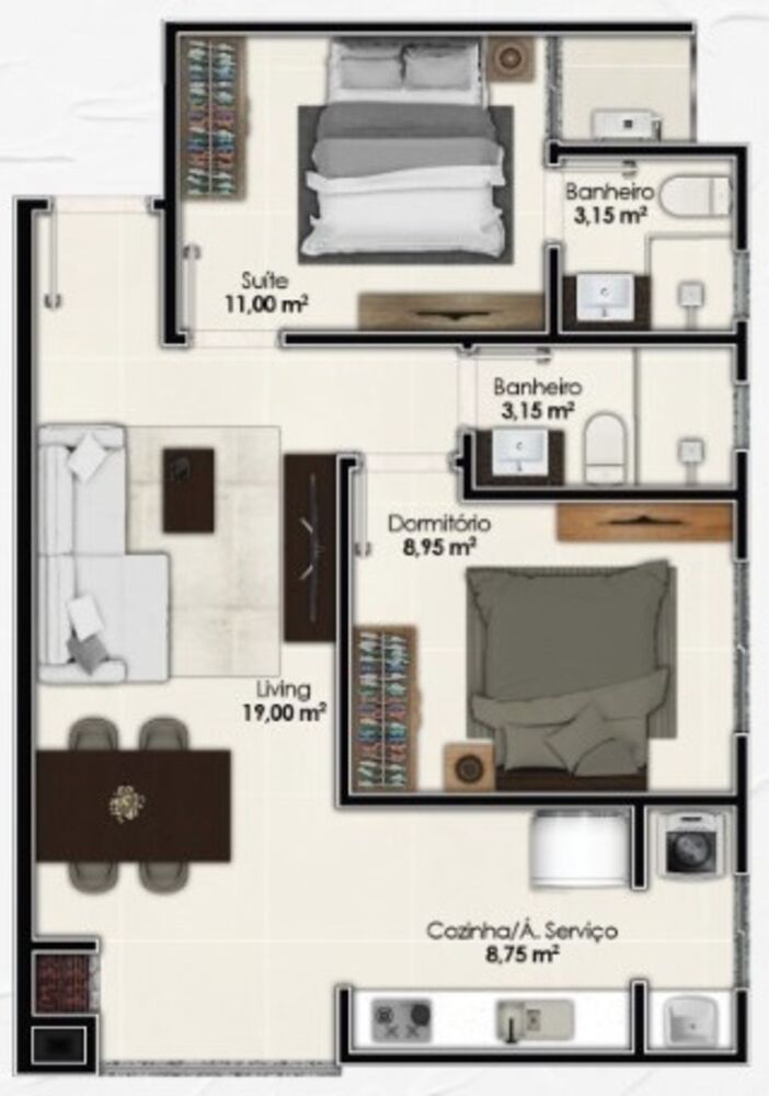 Apartamento, 2 quartos, 61 m² - Foto 7