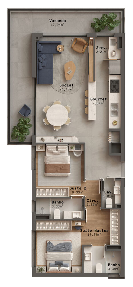 Apartamento à venda com 3 quartos, 123m² - Foto 7