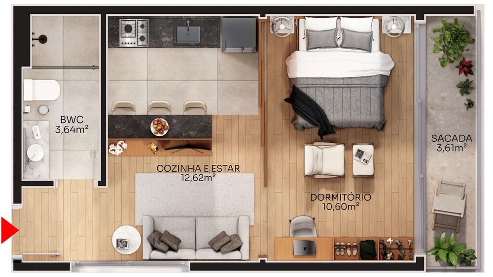 Apartamento, 1 quarto, 53 m² - Foto 15