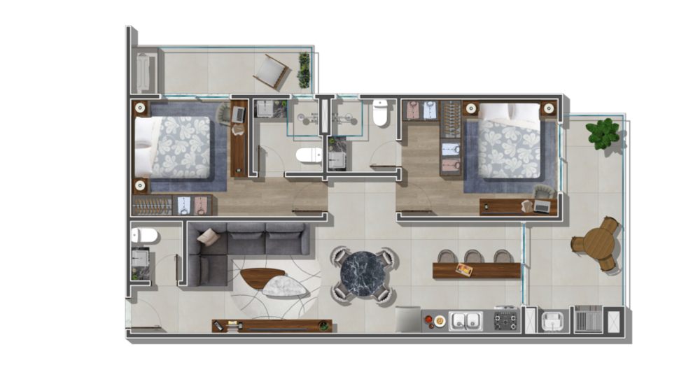 Apartamento à venda com 2 quartos, 69m² - Foto 3
