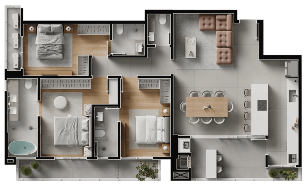 Apartamento à venda com 3 quartos, 200m² - Foto 4