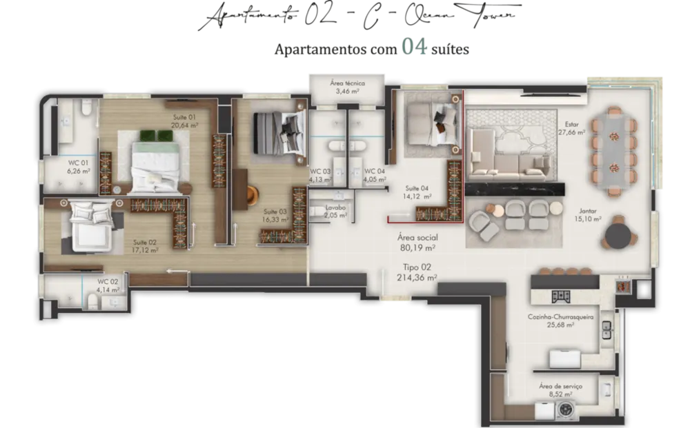 Apartamento, 3 quartos, 154 m² - Foto 12
