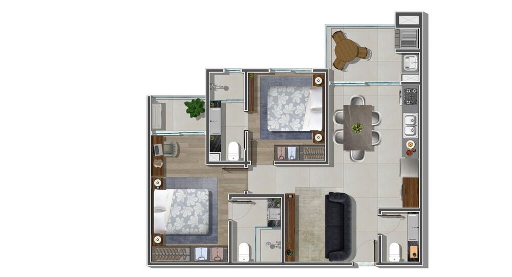 Apartamento, 3 quartos, 100 m² - Foto 2