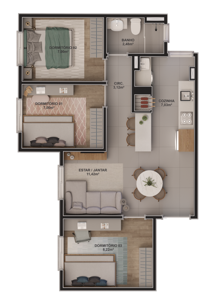 Apartamento à venda com 2 quartos, 47m² - Foto 4