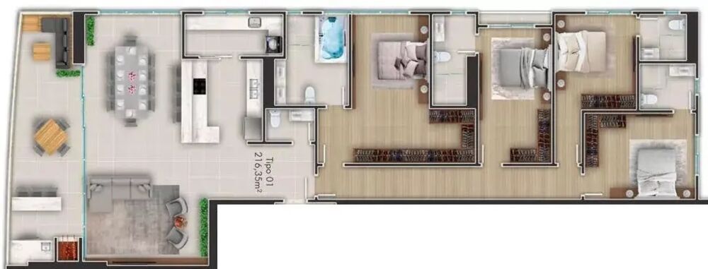 Apartamento, 4 quartos, 216 m² - Foto 2