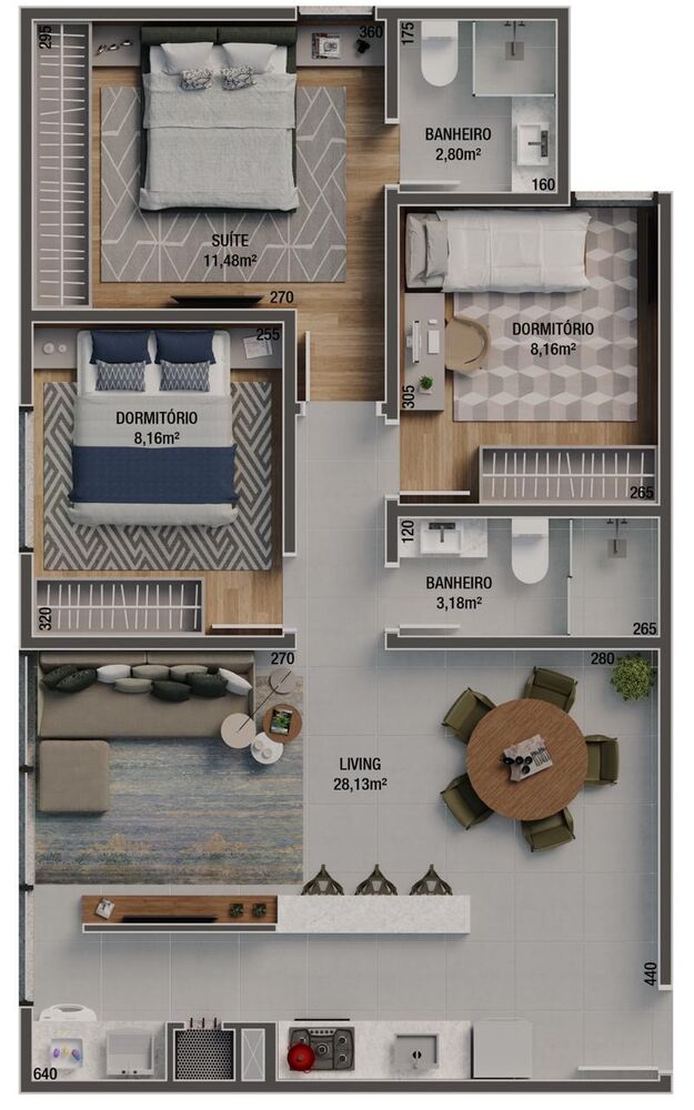 Apartamento, 2 quartos, 64 m² - Foto 2