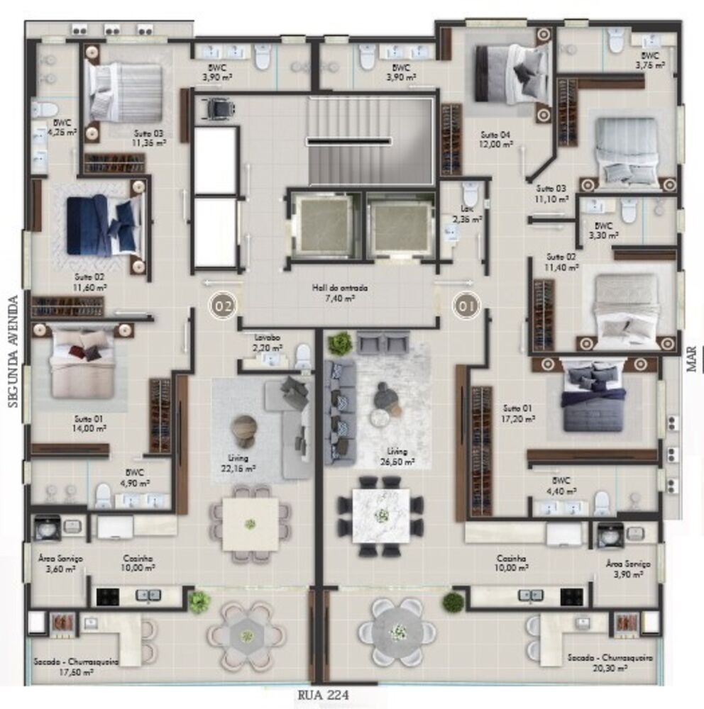 Apartamento, 4 quartos, 151 m² - Foto 7