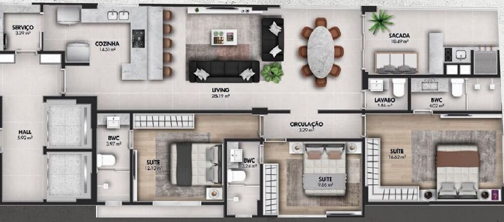 Apartamento, 3 quartos, 125 m² - Foto 2
