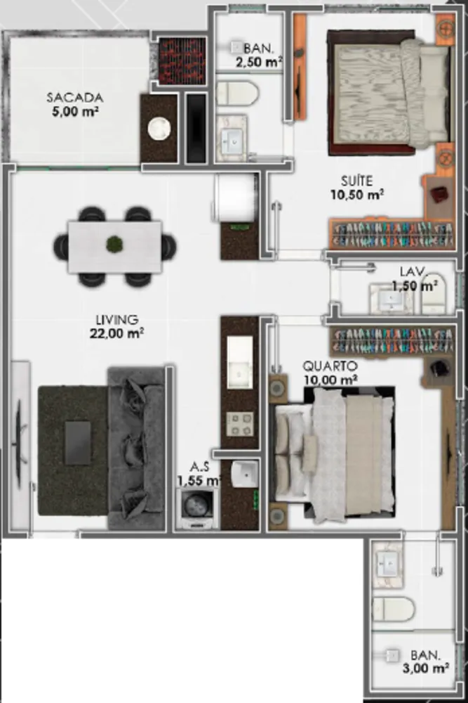 Apartamento, 2 quartos, 65 m² - Foto 10
