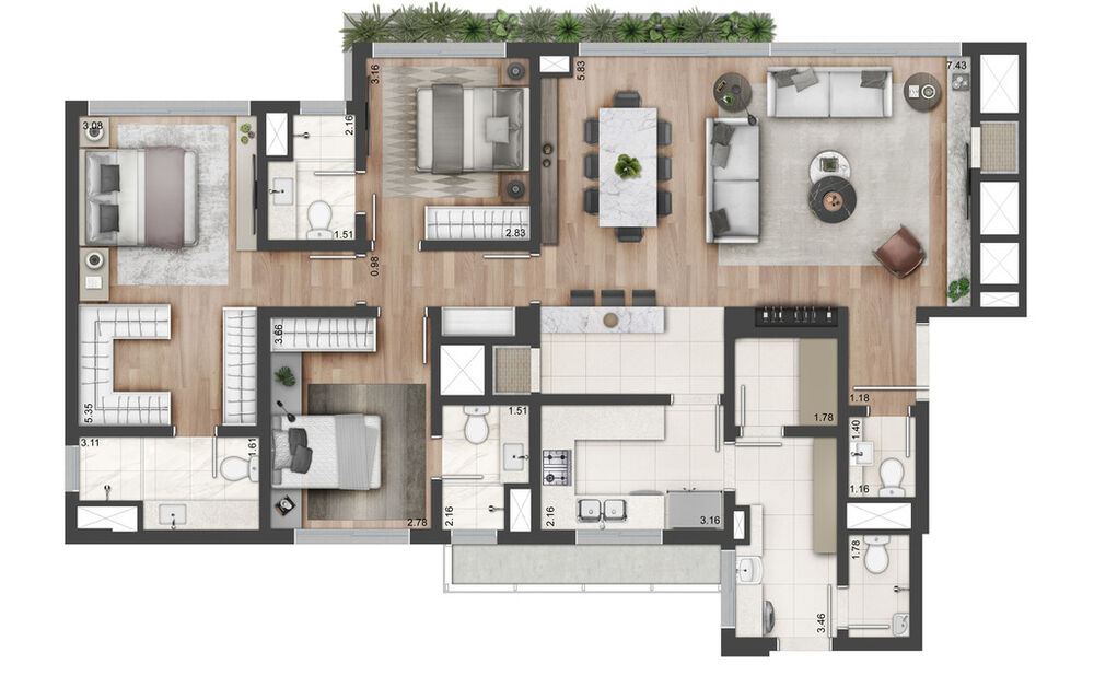 Apartamento, 3 quartos, 143 m² - Foto 12