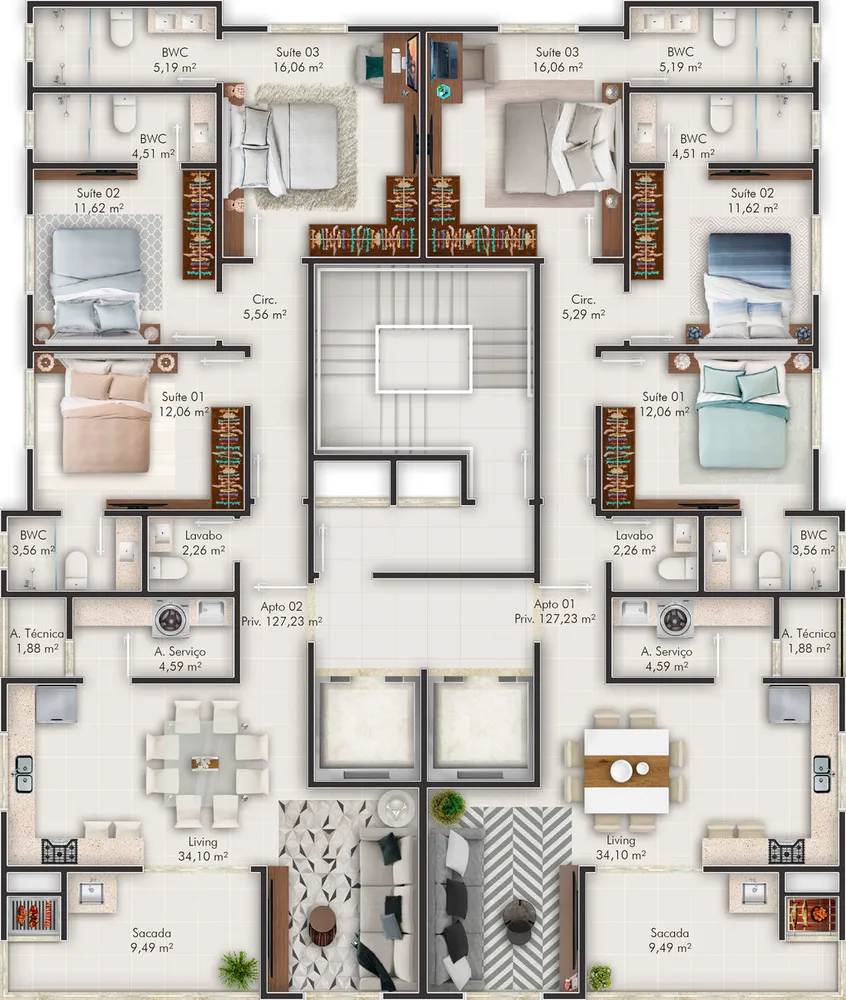 Apartamento, 4 quartos, 177 m² - Foto 2