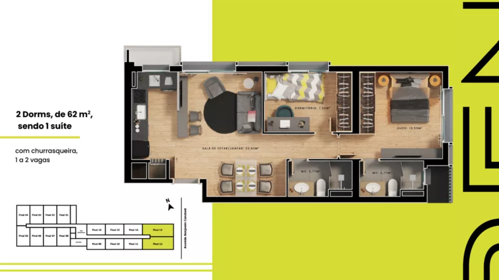 Apartamento, 1 quarto, 34 m² - Foto 3