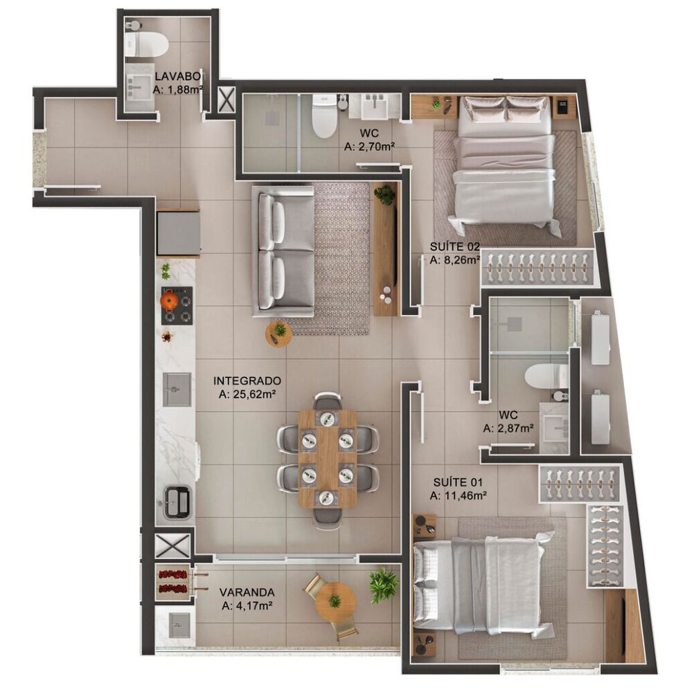 Apartamento, 2 quartos, 60 m² - Foto 5