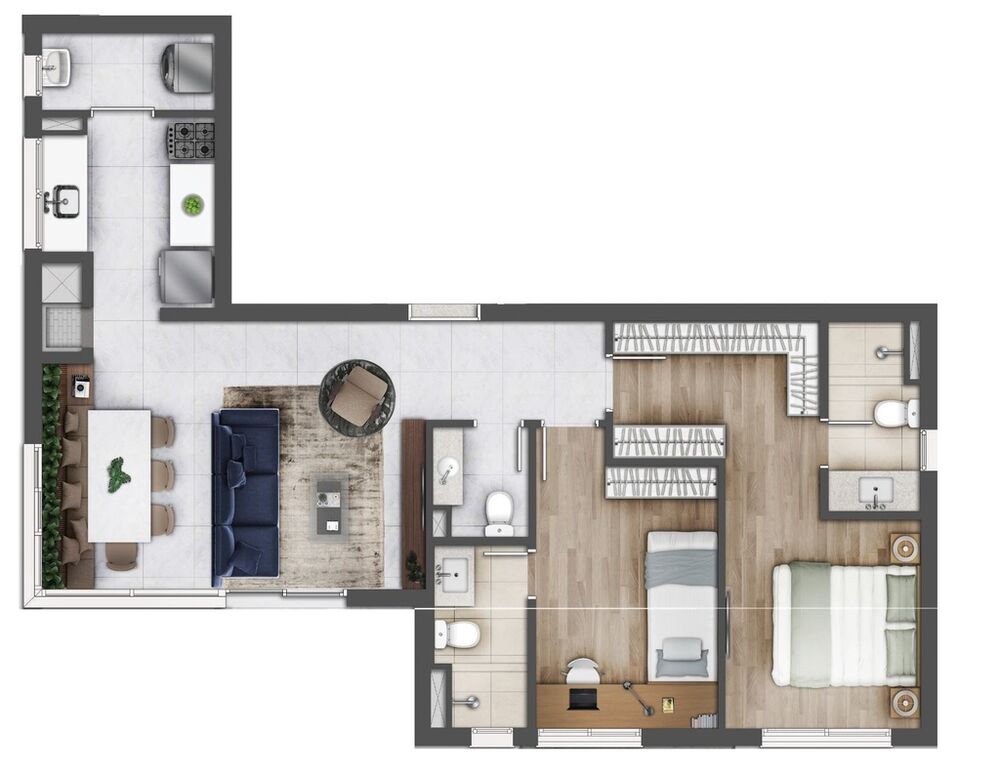 Apartamento, 2 quartos, 70 m² - Foto 1