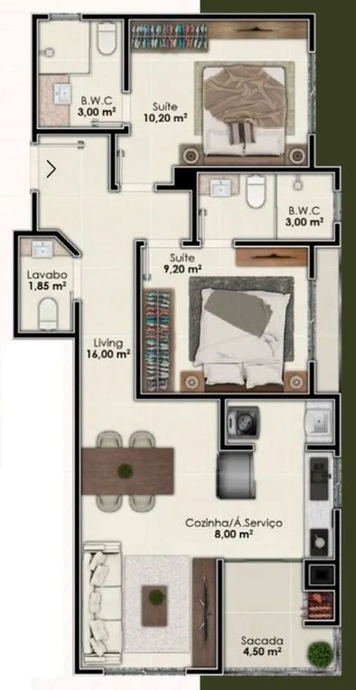 Apartamento, 2 quartos, 68 m² - Foto 8