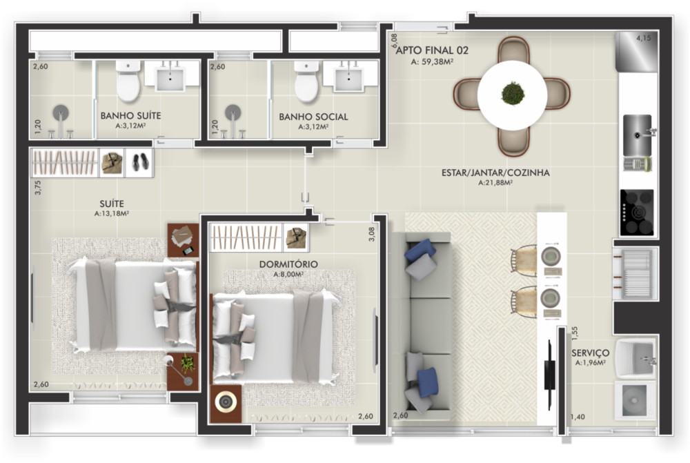 Apartamento, 2 quartos, 86 m² - Foto 4