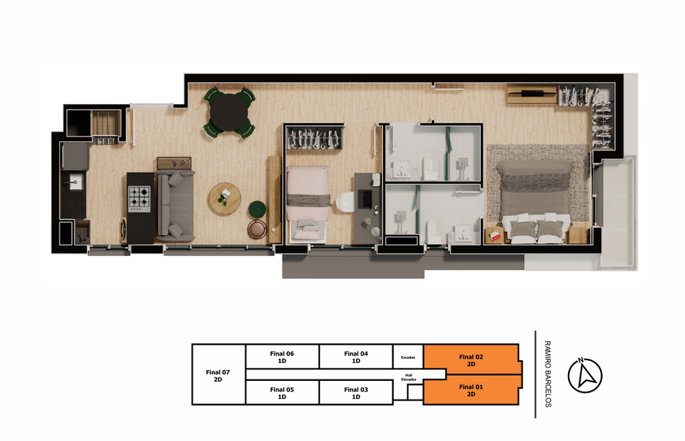 Apartamento, 2 quartos, 66 m² - Foto 3