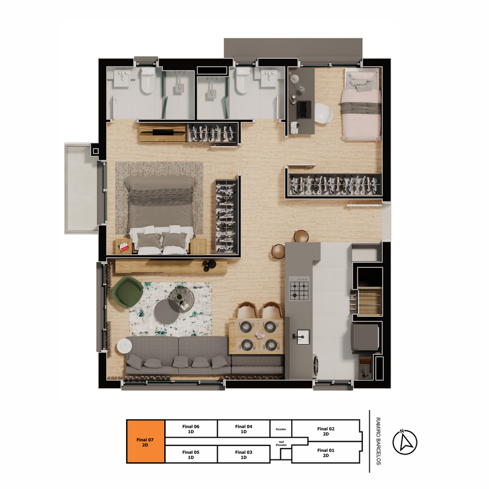 Apartamento, 2 quartos, 66 m² - Foto 7