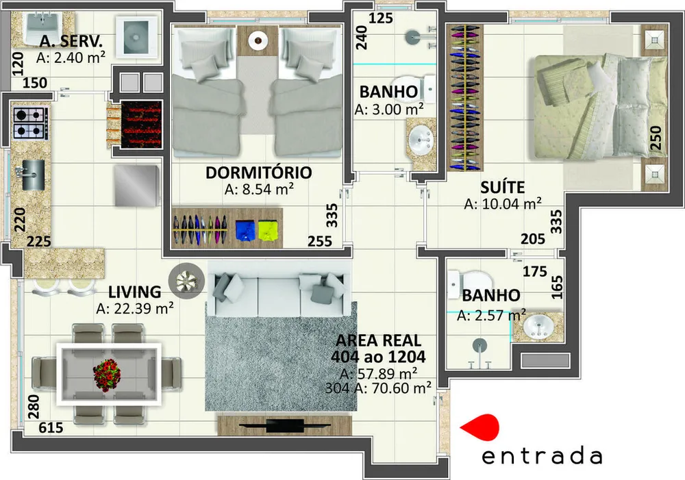 Apartamento, 1 quarto, 44 m² - Foto 3