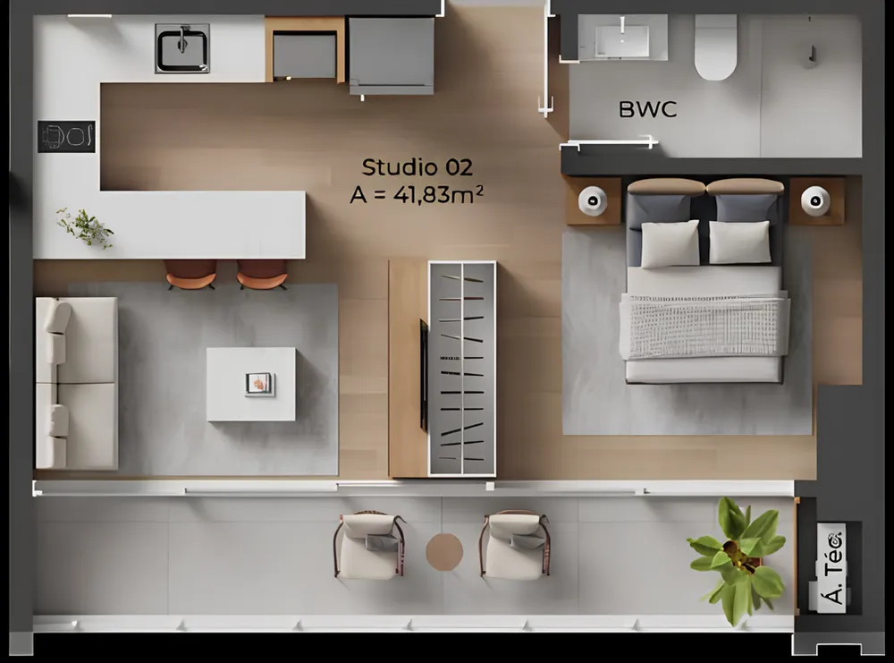Apartamento, 1 quarto, 41 m² - Foto 7