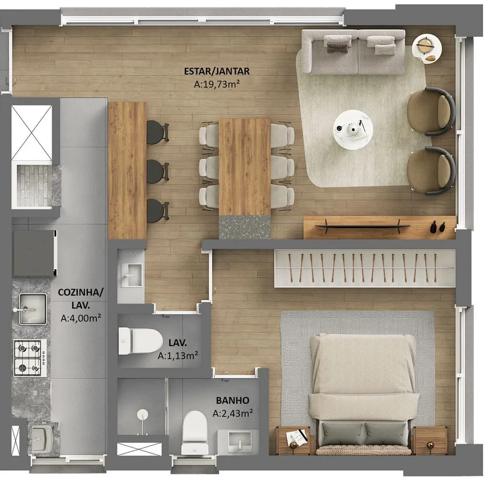 Apartamento, 1 quarto, 82 m² - Foto 2