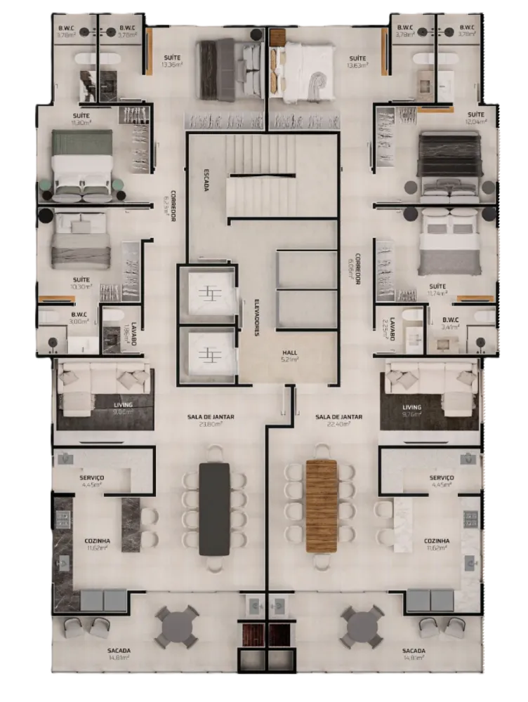 Apartamento, 3 quartos, 131 m² - Foto 8