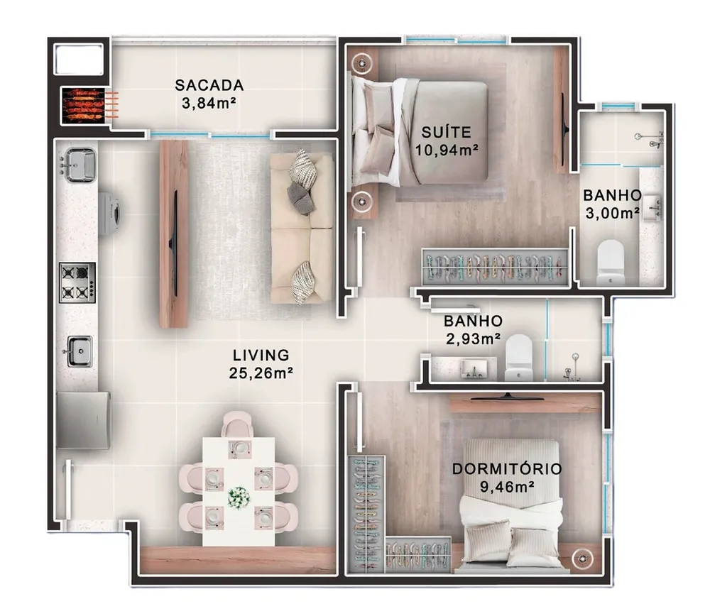 Apartamento, 2 quartos, 68 m² - Foto 10