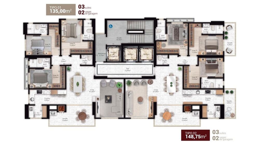 Apartamento, 3 quartos, 135 m² - Foto 4