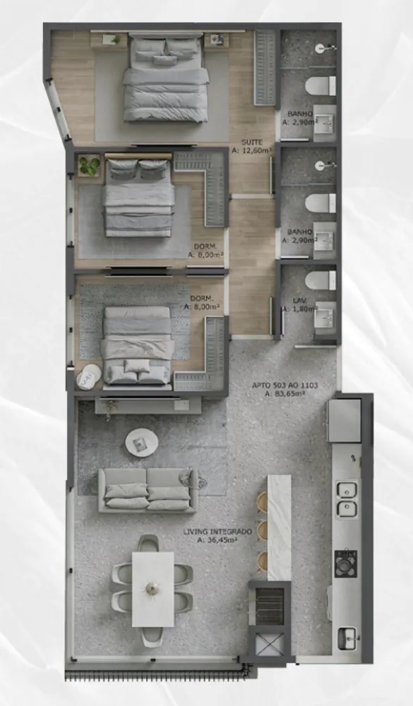 Apartamento, 2 quartos, 92 m² - Foto 3