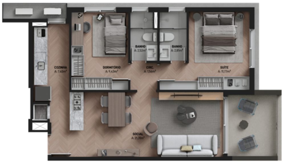 Apartamento, 2 quartos, 164 m² - Foto 8