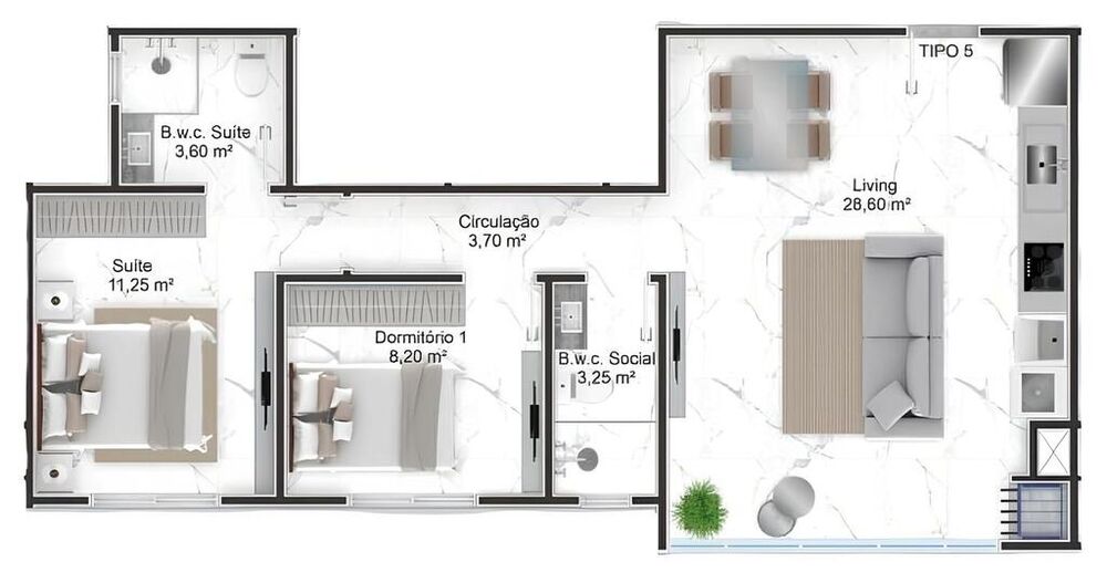 Apartamento, 2 quartos, 69 m² - Foto 5