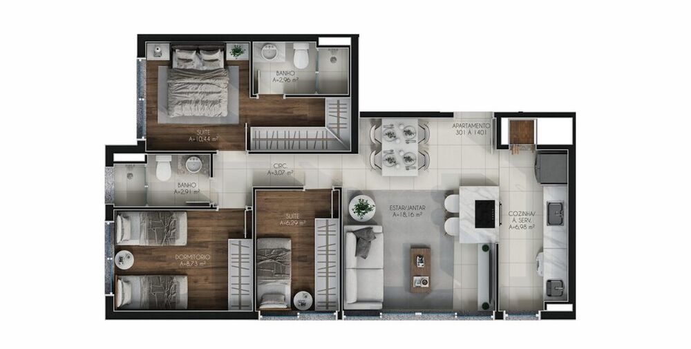 Cobertura, 3 quartos, 93 m² - Foto 10