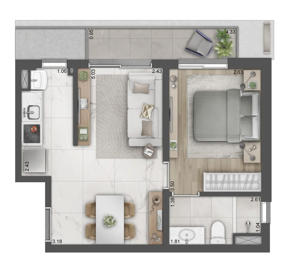 Apartamento, 1 quarto, 38 m² - Foto 12