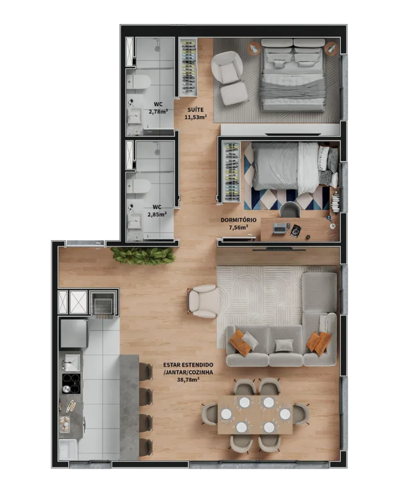 Apartamento, 3 quartos, 79 m² - Foto 2