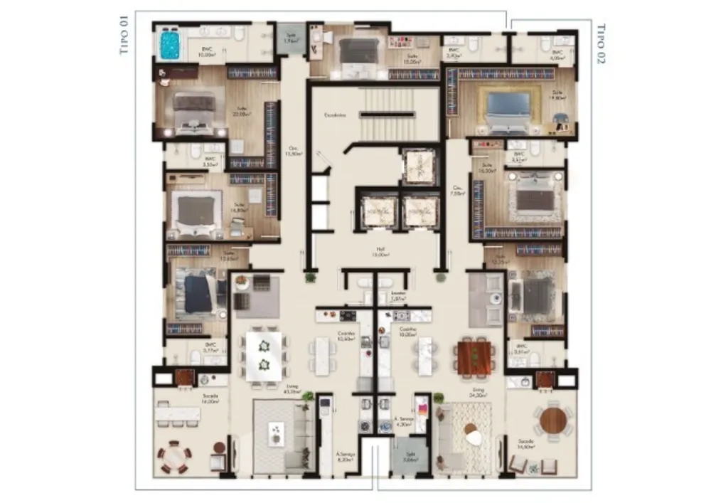Apartamento, 4 quartos, 202 m² - Foto 12