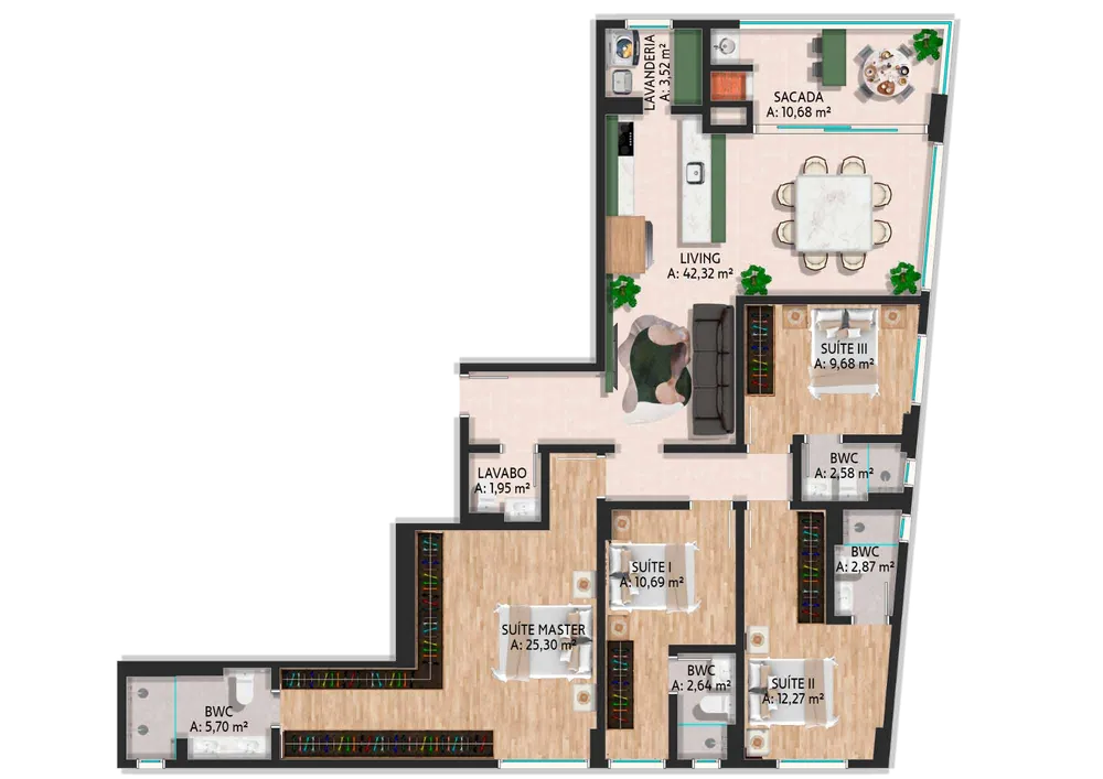 Apartamento, 3 quartos, 108 m² - Foto 1